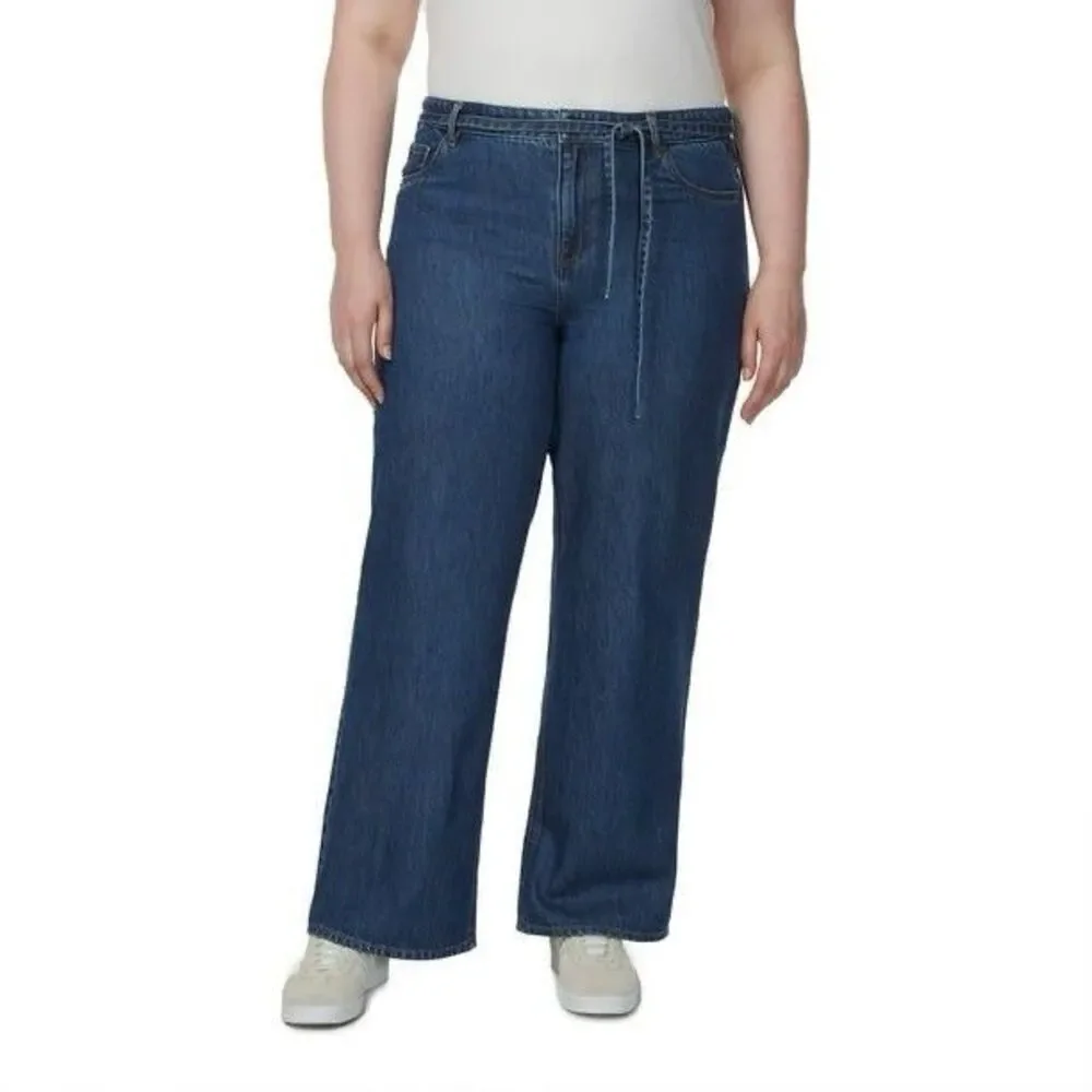 Buffalo Jeans Women's Wide Leg Belted Jean Size 18 Medium Wash NWT - Picture 4 of 14